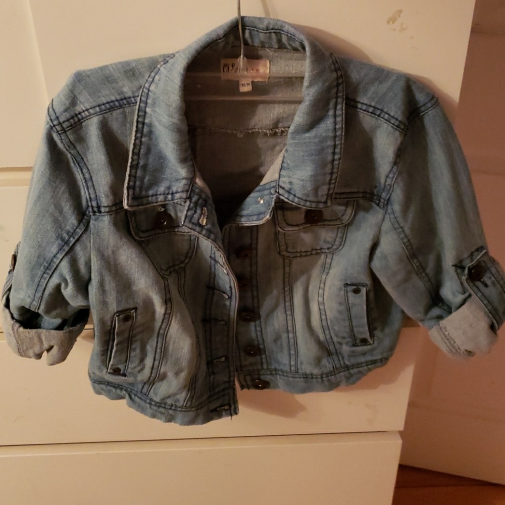 light washed, cropped jean jacket